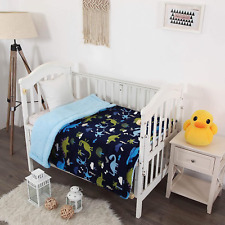 Elegant Home Kids Soft & Warm Multicolor Fun Dinosaurs Design Crib, Dinosaur 