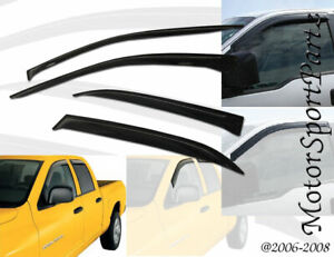 2.0mm Thickness In-Channel Window Visor For Dodge Dakota Quad Cab 2000-2004 4pcs