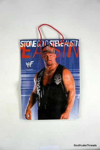 17" WWF STONE COLD STEVE AUSTIN Gift Bag Vintage 2000 American Greetings WWE Cover