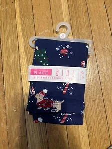 The Childrens Place Girls Blue Christmas Leggings Size:5/6 NEW/NWT - Picture 1 of 2