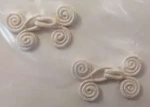 Fissaggio a spirale Frog bianco chiusura 1,5" Land O' Lace Emanuel Roth NJ Made Japan - Foto 1 di 6