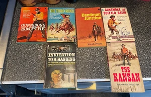 6  Vintage WESTERN PAPERBACKS , early 60's & 50's - Picture 1 of 8