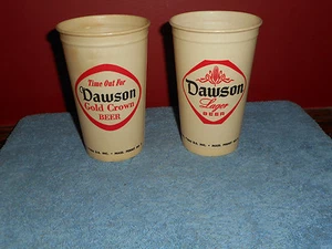 DAWSON GOLD CROWN & LAGER Beer 16 oz. Wax Paper Cups NYMAN Providence RI c.1960s - Picture 1 of 12