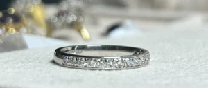 Platinum Diamond Half Eternity Ring Approx 0.20ct Uk Size M -Baird&Co- - Picture 1 of 4
