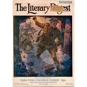 The Literary Digest - July 13, 1918 Original WWI Vintage Magazine (Cover Only) - Imagen 1 de 1
