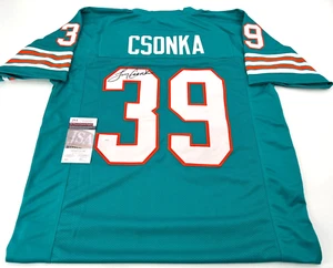 LARRY CSONKA MIAMI DOLPHINS SIGNED STITCHED THROWBACK JERSEY JSA WITNESS COA - Picture 1 of 3