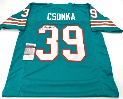 LARRY CSONKA MIAMI DOLPHINS SIGNED STITCHED THROWBACK JERSEY JSA WITNESS COA - Image 1 of 3