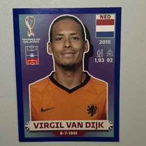 2022 Panini FIFA World Cup Qatar Stickers Netherlands Blue Virgil Van Dijk #NED9 - Picture 1 of 2