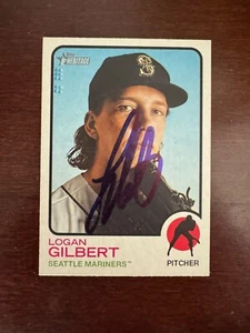 LOGAN GILBERT SIGNED 2022 TOPPS HERITAGE BASEBALL CARD SEATTLE MARINERS - Picture 1 of 1