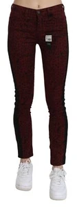 Costume National Women Bordeaux Jeans Pants Cotton Stretch Denim Trousers W 26 - Picture 1 of 4