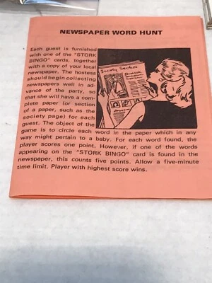 Folleto de instrucciones Stork Bingo 1957 pieza de reemplazo Foto 1 de 4