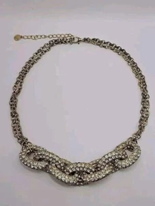 Kettenglied Pave Strass Halskette Choker Statement schwer klobig funkelnd - Bild 1 von 7