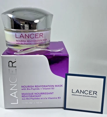 Lancer питательная регидратационная маска с биопептидом + витамином B3 ~ 1,7 жидкой унции ~ НОВАЯ - Изображение 1 из 2