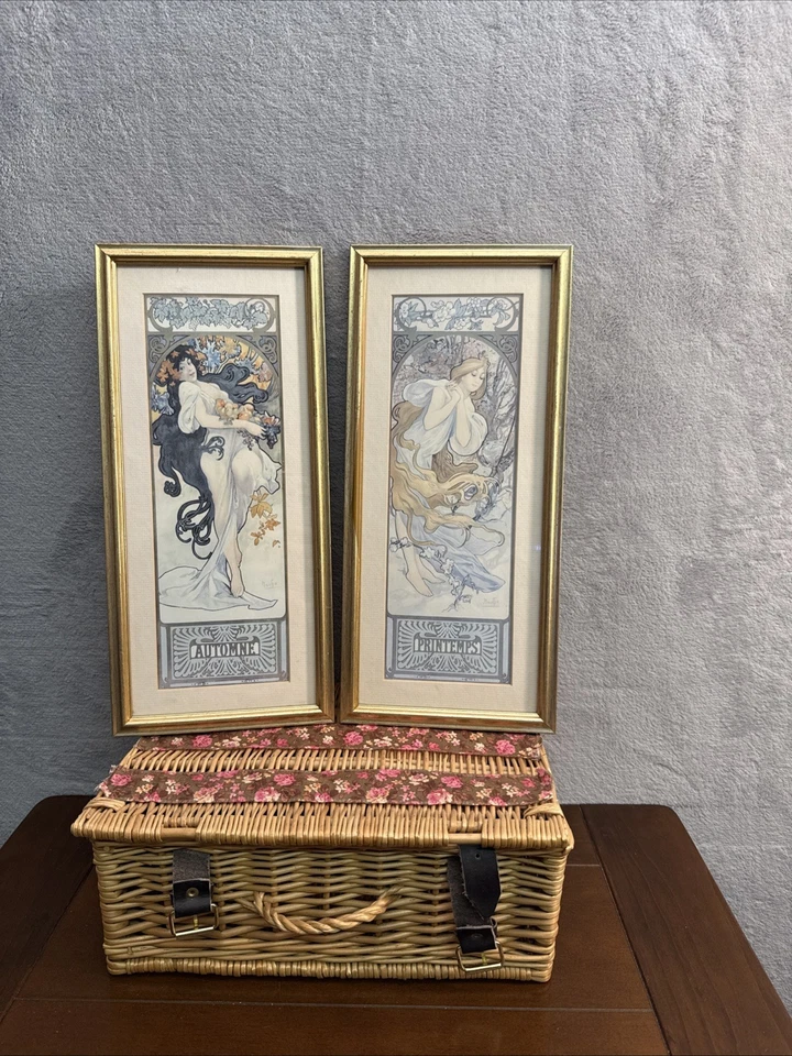 Impressões emolduradas Alphonse Mucha Four Seasons - Art Nouveau - Outono e estampas - Imagem 1 de 4