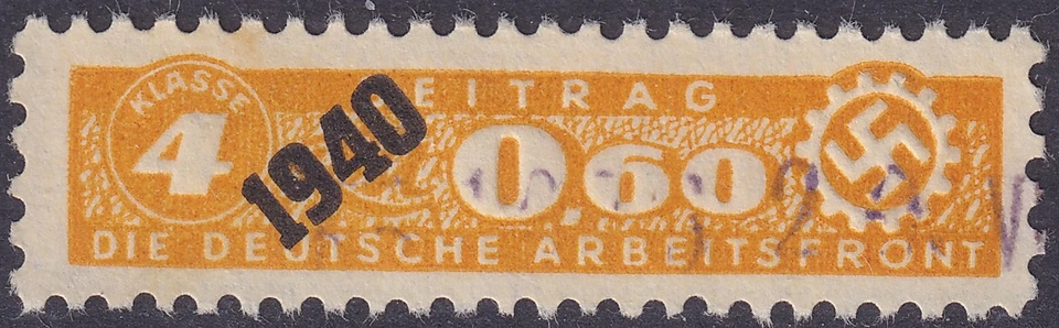 Stamp Germany Revenue WWII 3rd Fascism War 1940 OP 04 060 U - Image 1 of 1