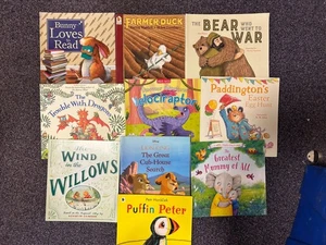 Young Childrens Fiction Picture Story book Bundle x 10 Various LARGE Used Books - Imagen 1 de 4