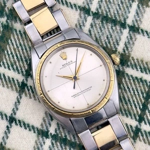 Vintage 1960s Rolex Oyster Perpetual - Ref. 1008 - 34mm - Two Tone - Rare Dial - Picture 1 of 8