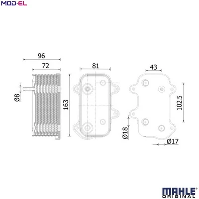 OIL COOLER ENGINE OIL CLC 282 000S FOR PORSCHE M 96.20 2.5L M 96.26 3.2L 6cyl - Image 1 of 4