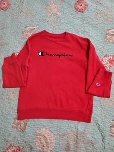 Champion Red Crewneck Sweatshirt, XL Youth - Picture 1 of 6