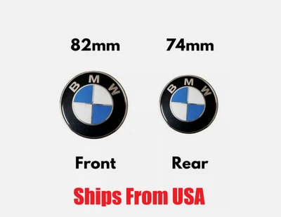 BMW Front Hood 82mm & Rear Trunk 74mm - Emblem Logo Badge replacements - Image 1 of 2