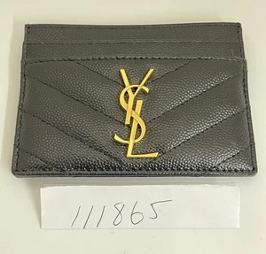 YSL Cassandre Matelasse Card CaseGrain De Poudre Embossed Leather Black - Bild 1 von 10