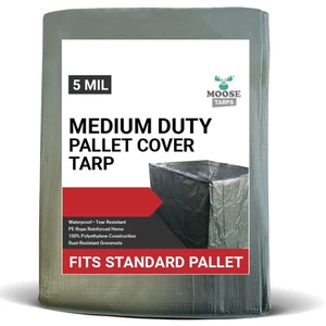 Wood Pallet Tarp Cover Green For Packaging Box Tool Shed Water Resistant 4x4x5 - Picture 1 of 2