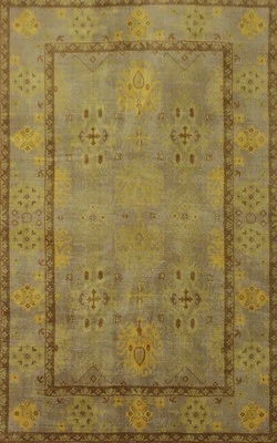 Handmade Oushak Geometric Area Rug Indian Traditional Carpet 5x8 - Image 1 of 4