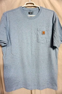 CARHARTT T-SHIRT UOMO LOOSE FIT BLU MANICA CORTA TASCA/TAGLIA LARGE/USATA - Foto 1 di 3