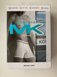 Michael Kors Herren 2er Pack Boxershorts Ultimate Rib Blau Unterwäsche Gr. M, L Neu mit Etikett - Bild 1 von 4