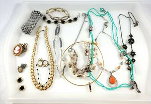 Jewelry Lot 925 Earrings Rhinestone Bracelet NY LOFT Chico's Monet Necklaces - Picture 1 of 9