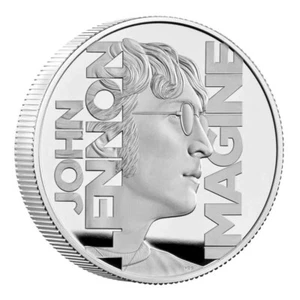 JOHN LENNON 2025 UK 2oz Silver Proof Coin - Picture 1 of 4
