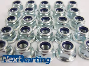 Tuercas Nyloc con brida Go Kart 40 x M8 - tuercas de rueda Rotax Tkm X30 Cadet - Imagen 1 de 1