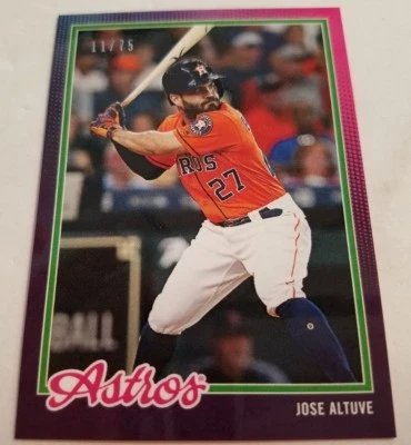 2018 Topps On Demand Inspired '78 1978 Purple Jose Altuve SP Card #d 11/75 - Image 1 of 3
