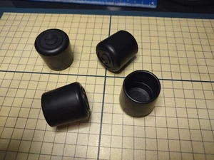 (Paquete de 4) Puntas de goma negras de 1 pulgada para dolor de muleta o lados lisos de silla - Imagen 1 de 7