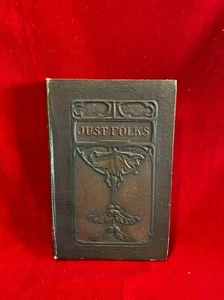Just Folks Edgar Guest 1917 First Edition Reilly & Lee Co Embossed Leather Poems - Picture 1 of 6
