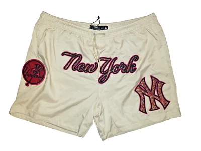 New York Yankees Pro Standard Team 男式游泳短裤尺寸 2XL 米色 — 第 1/4 张图片