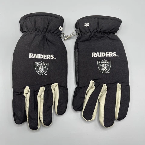 NFL RAIDERS Black Winter Gloves Large / X Large Nylon Oakland - Las Vegas Cover