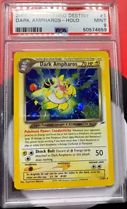 DARK AMPHAROS 1/105 2002 Neo Destiny HOLO Pokemon Card PSA 9 MINT - Picture 1 of 2