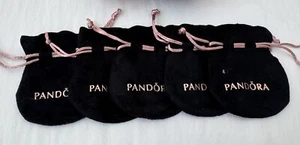 Auténticas bolsas de regalo Pandora CINCO (5) negras 3" x 2,5" - Imagen 1 de 2