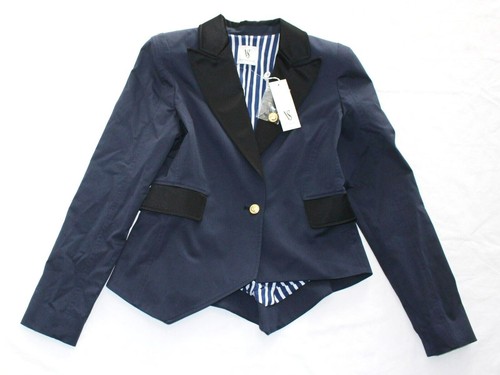 VALENTINO $590 Nuovo VALENTINA SHAH Giacca Maria Blazer DONNA 10 Marinaio MADE IN ITALY