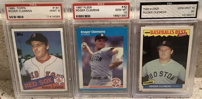 Lot Of 6 -1 ROGER CLEMENS TOPPS #181 ROOKIE RED SOX PSA 9 And 5 Gem 10s !$ - Image 1 of 4