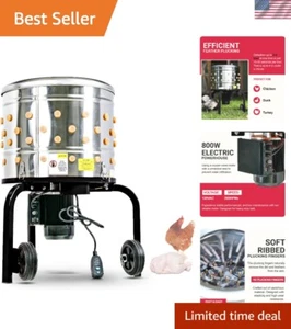 Electric Chicken Plucker Machine 1HP 120VAC - Stainless Steel Poultry Process... - Picture 1 of 8