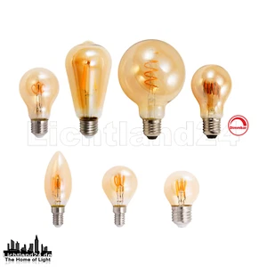 RETRO Spiral Filament LED Lampen E14 E27 - Gold - extra warmweiß - 2200K Rustika - Bild 1 von 6