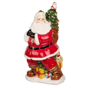 Figura de árbol de Navidad Spode Santa con frasco de galletas de árbol - Imagen 1 de 2
