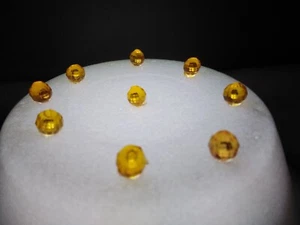 63 7MM LARGE GOLD ROUND FACETED GLOBE PIN LIGHTS FOR CERAMIC CHRISTMAS TREES - Picture 1 of 5