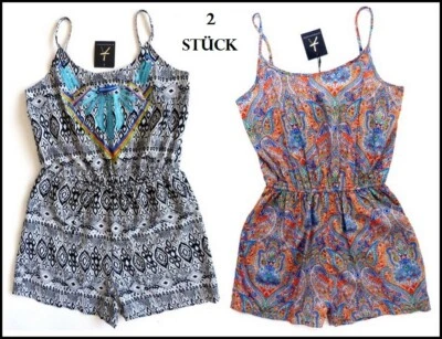 2x Strand Jumpsuit Damen Overall 36 S Einteiler Playsuit Shorts Primark NEU - Bild 1 von 4