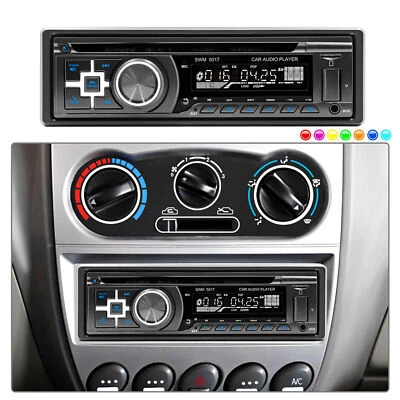 Autoradio mit Bluetooth BT Freisprech 7 Farben 1DIN MP3 Player USB CD Aux FM DVD - Bild 1 von 4