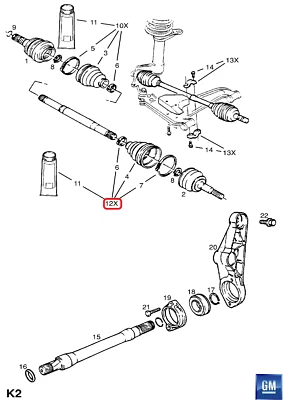 Original GM / Opel 90542853 Juego de Fuelles Árbol Transmisión Ascona C Astra F - Imagen 1 de 2