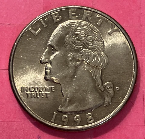 1998 P Washington Quarter, Wounded Eagle & Obv Die Crack, DDR/DDO, #MSQ-037 Cover