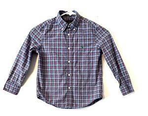 Ralph Lauren Long Sleeve Button Down Shirt Multi Plaid Boys Size 6 Cotton